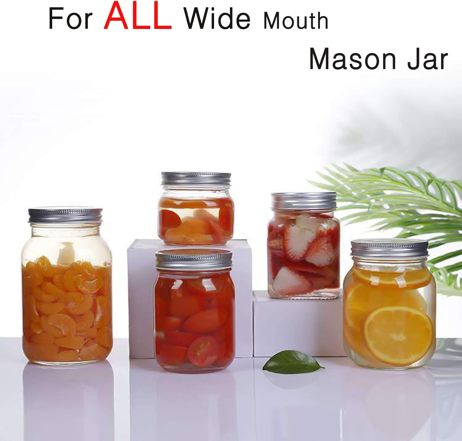 48Pcs Wide Mouth Canning Lids with Silicone Seals