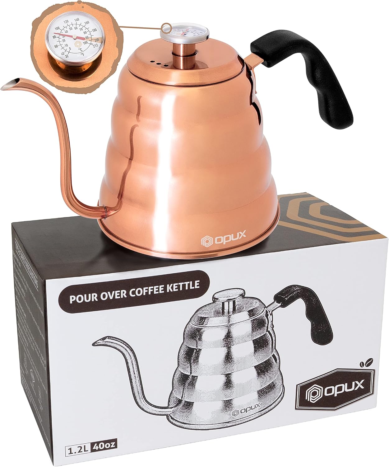 OPUX Pour Over Kettle with Gooseneck Thermometer