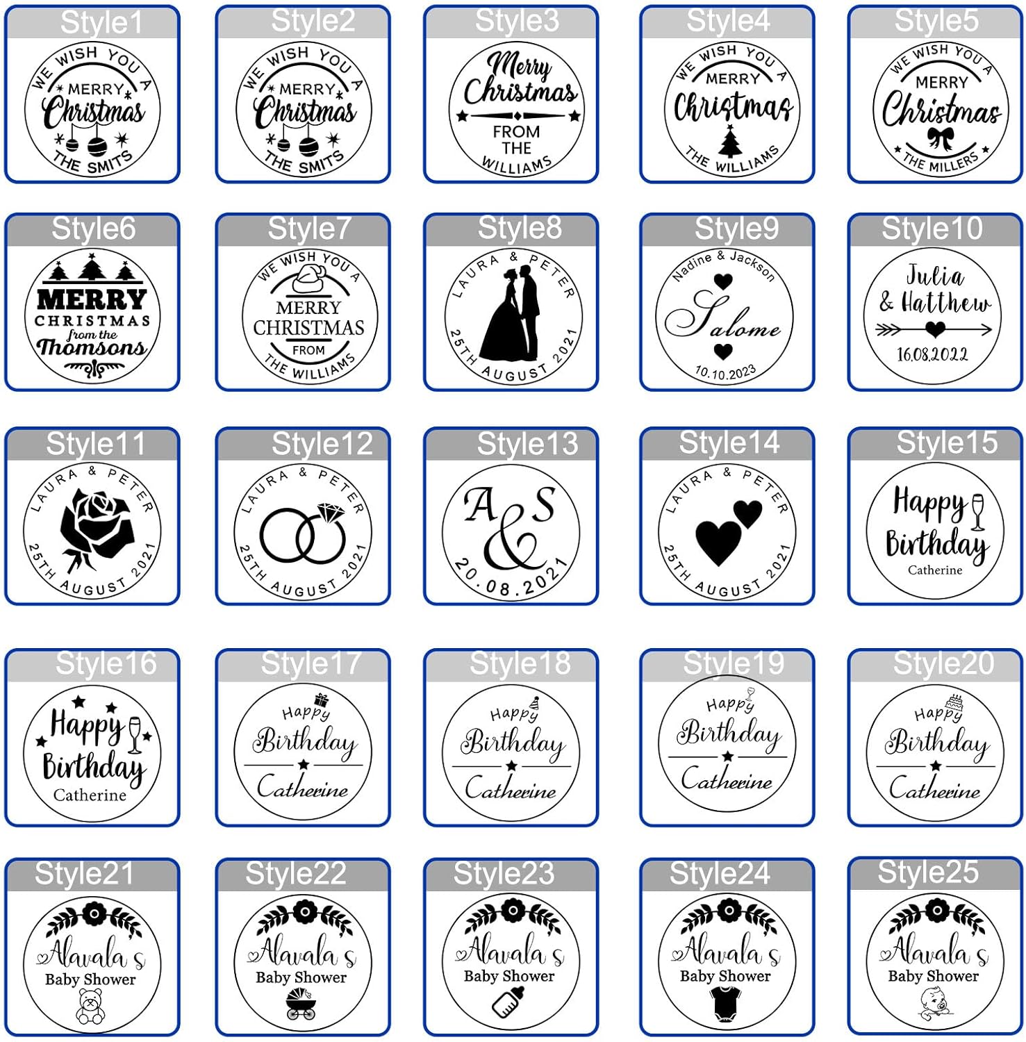 Personalized Birthday Cookie Stamp with Custom Family Name