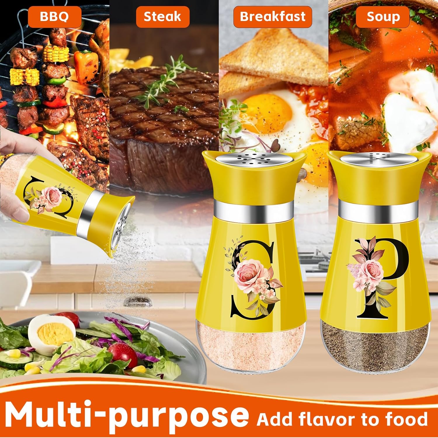 HFoumre Salt Pepper Shakers Set Yellow