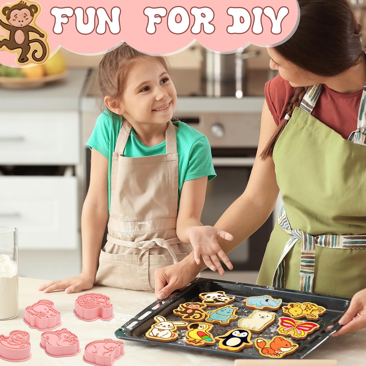 Roshtia 24 Pcs 3D Animal Cookie Cutters Set Plastic 1