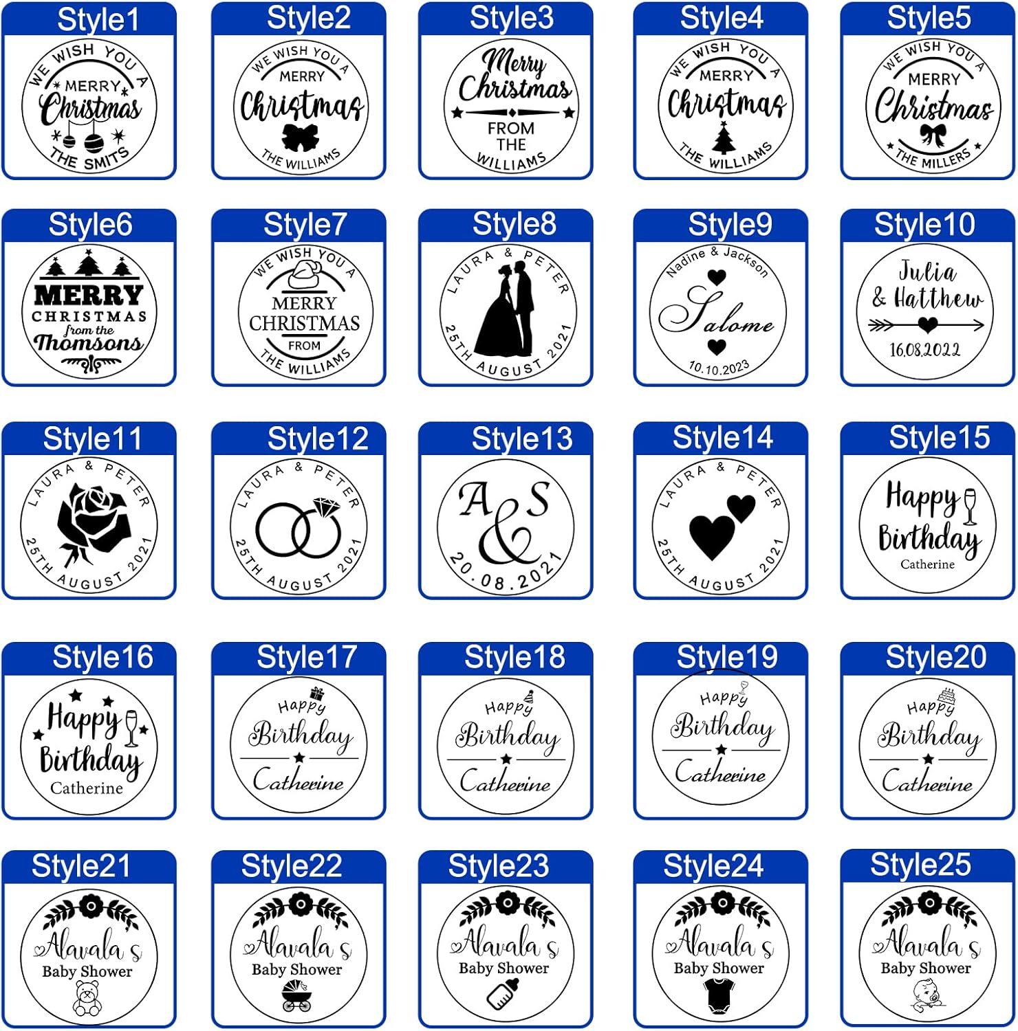 Amlion Custom Christmas Cookie Stamp Set