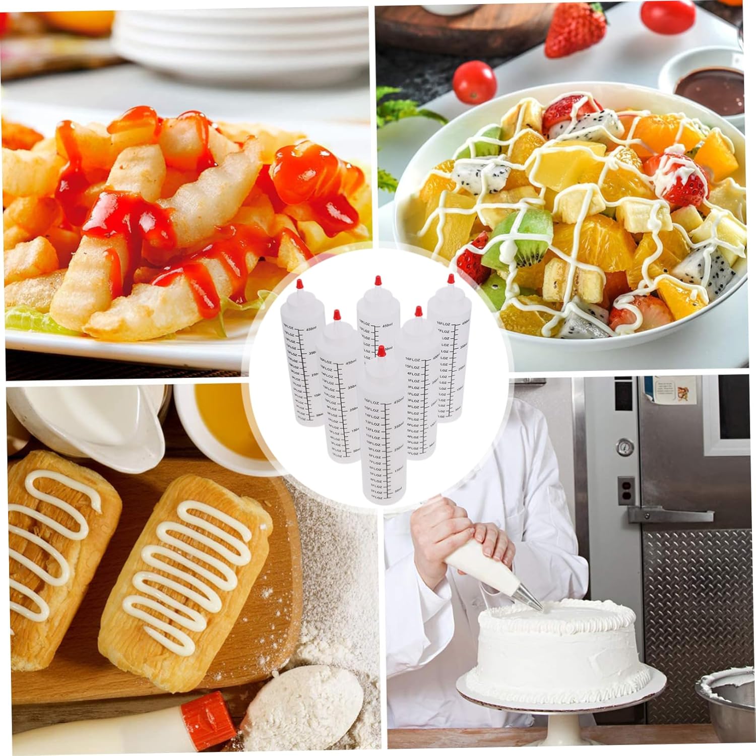 HOLIDYOYO 6-Piece Condiment Squeeze Bottles Set