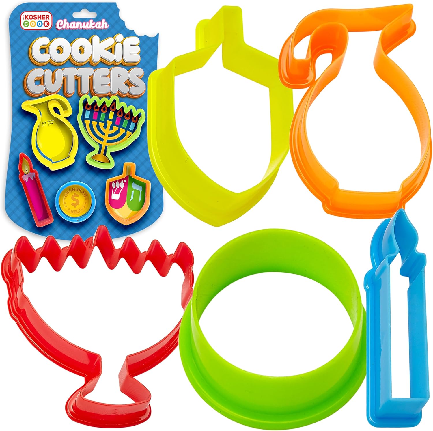 The Kosher Cook Hanukkah Cookie Cutters 5 Piece Set