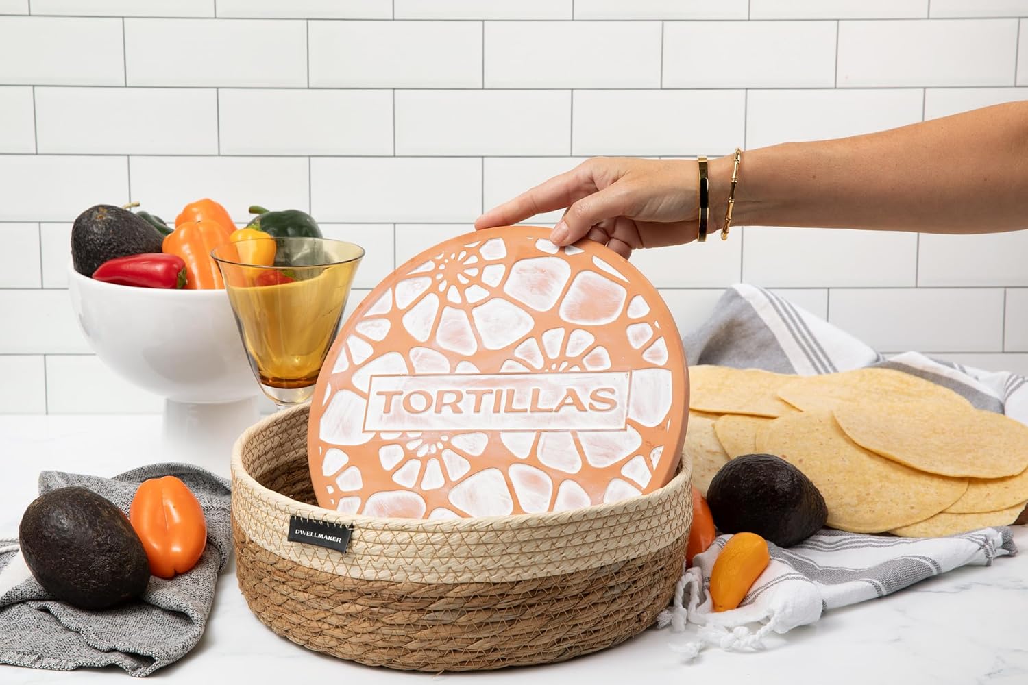 Bread and Tortilla Warmer Stone With Basket - Reversible Design