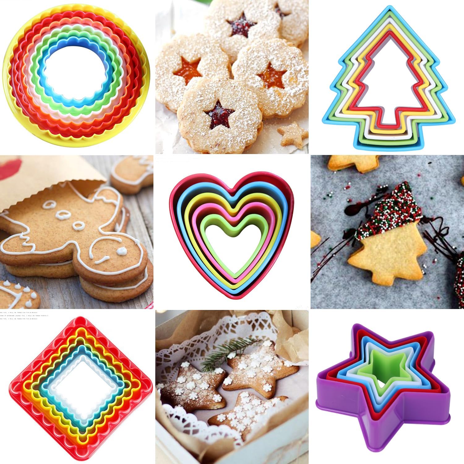 KALAIEN 37 Pcs Cookie Cutter Set with 7 Shapes 1