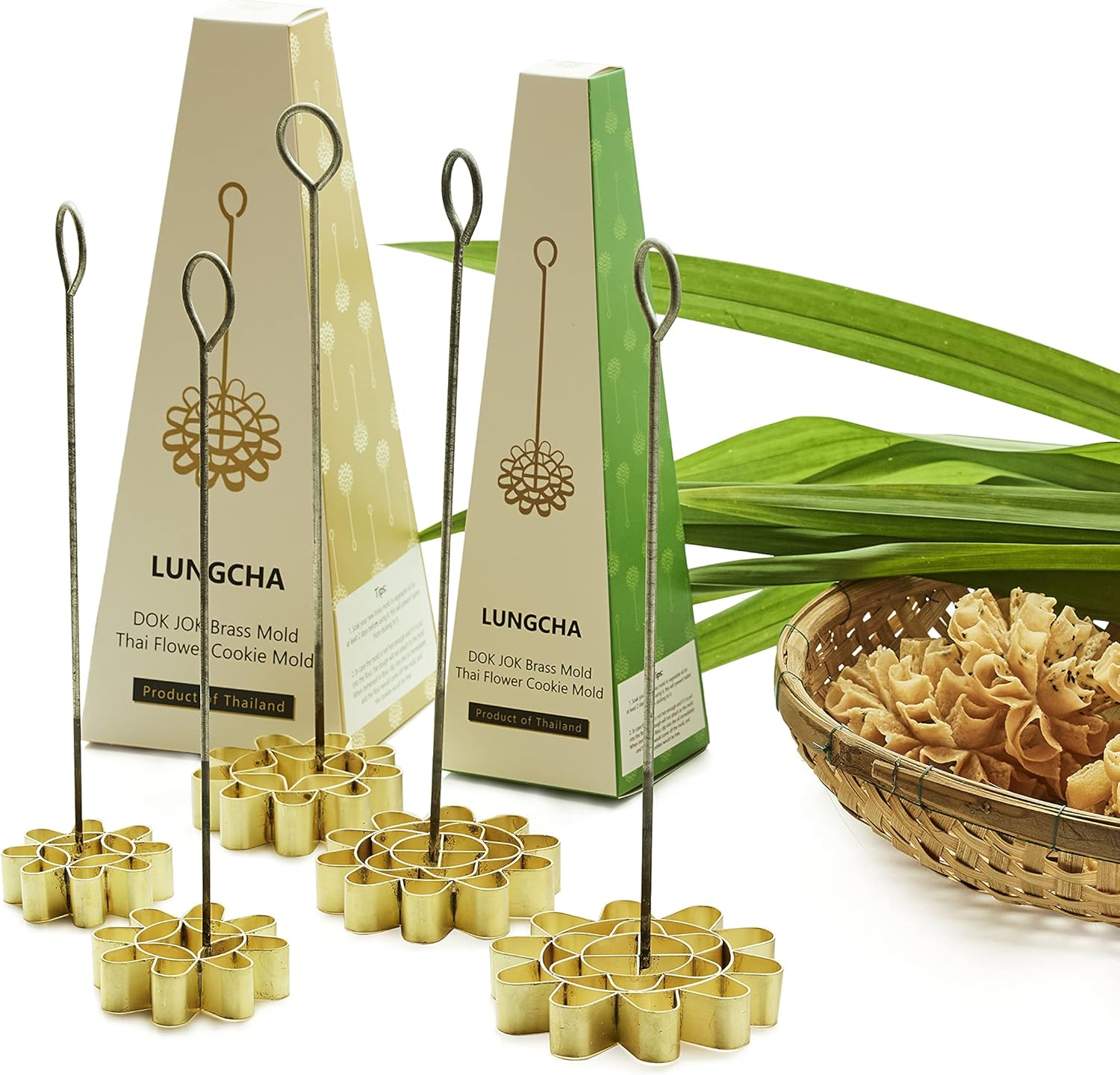 Lungcha DOK JOK Brass Flower Cookie Mold 6cm