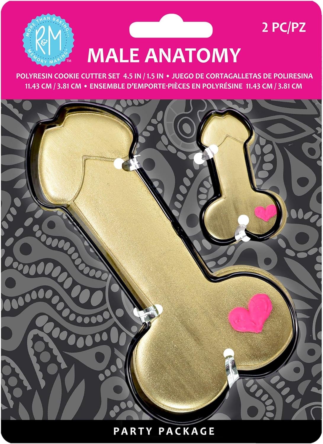 R M International Male Anatomy Cookie Cutter One Size Black