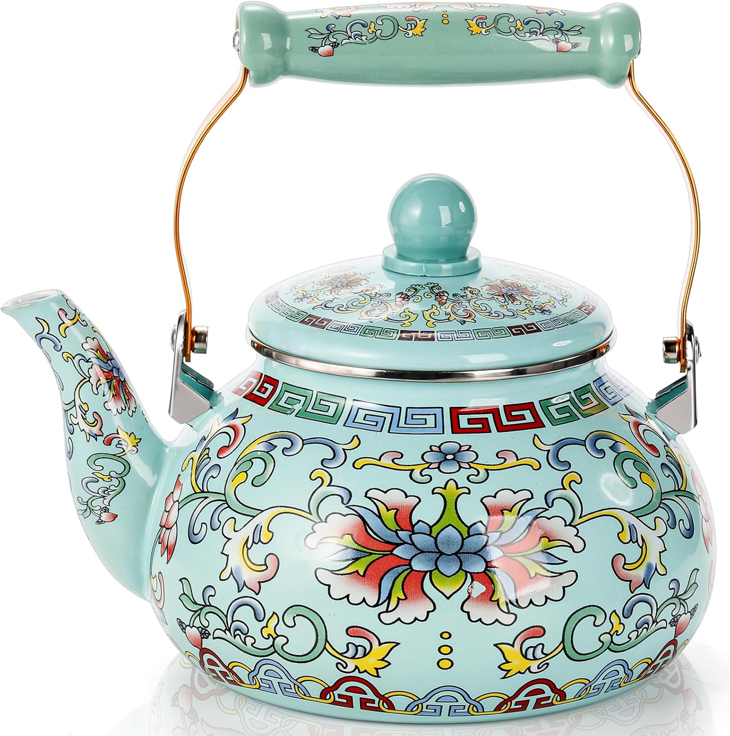 Pumtus 26 Quart Enamel Tea Kettle with Ceramic Handle
