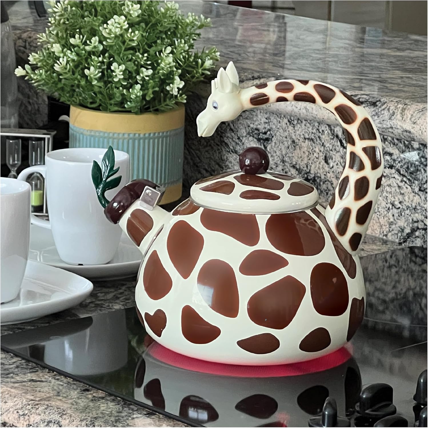 Trenton Gifts Giraffe Whistling Tea Kettle 21 Quart