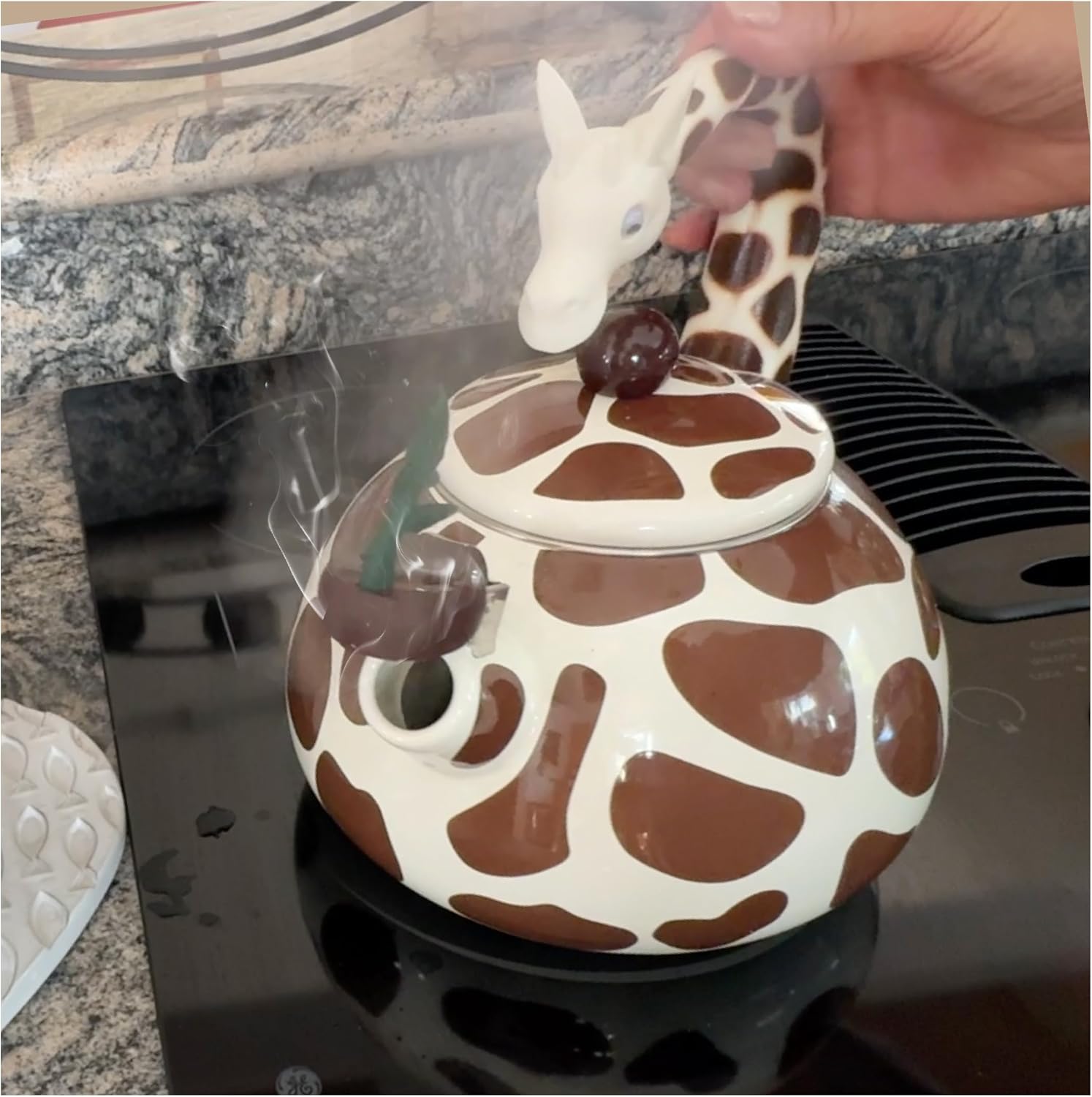 Trenton Gifts Giraffe Whistling Tea Kettle 21 Quart