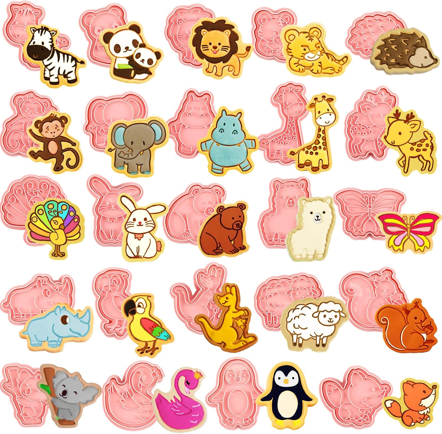 Roshtia 24 Pcs 3D Animal Cookie Cutters Set Plastic 1
