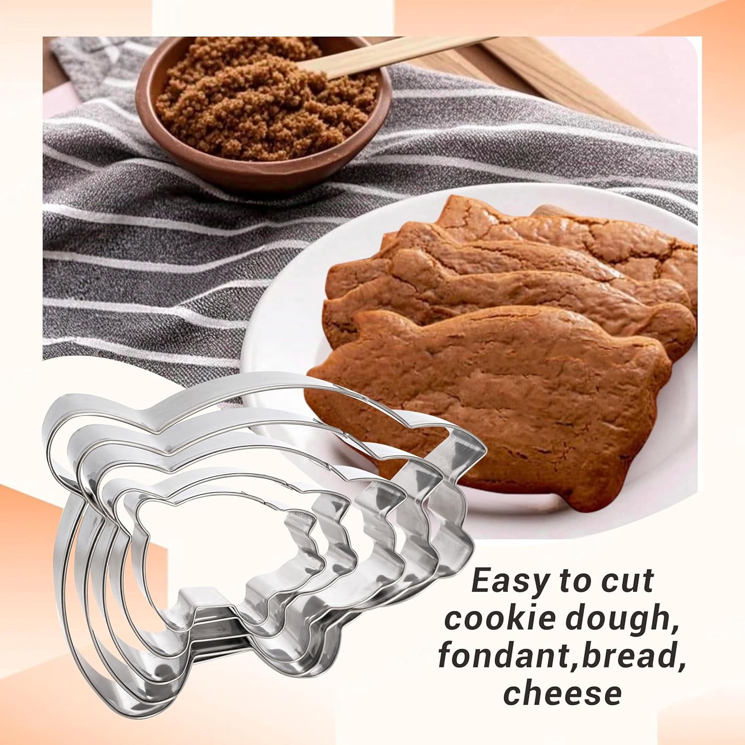 Cieloglim Double-Sided Pig Cookie Cutter Set 1