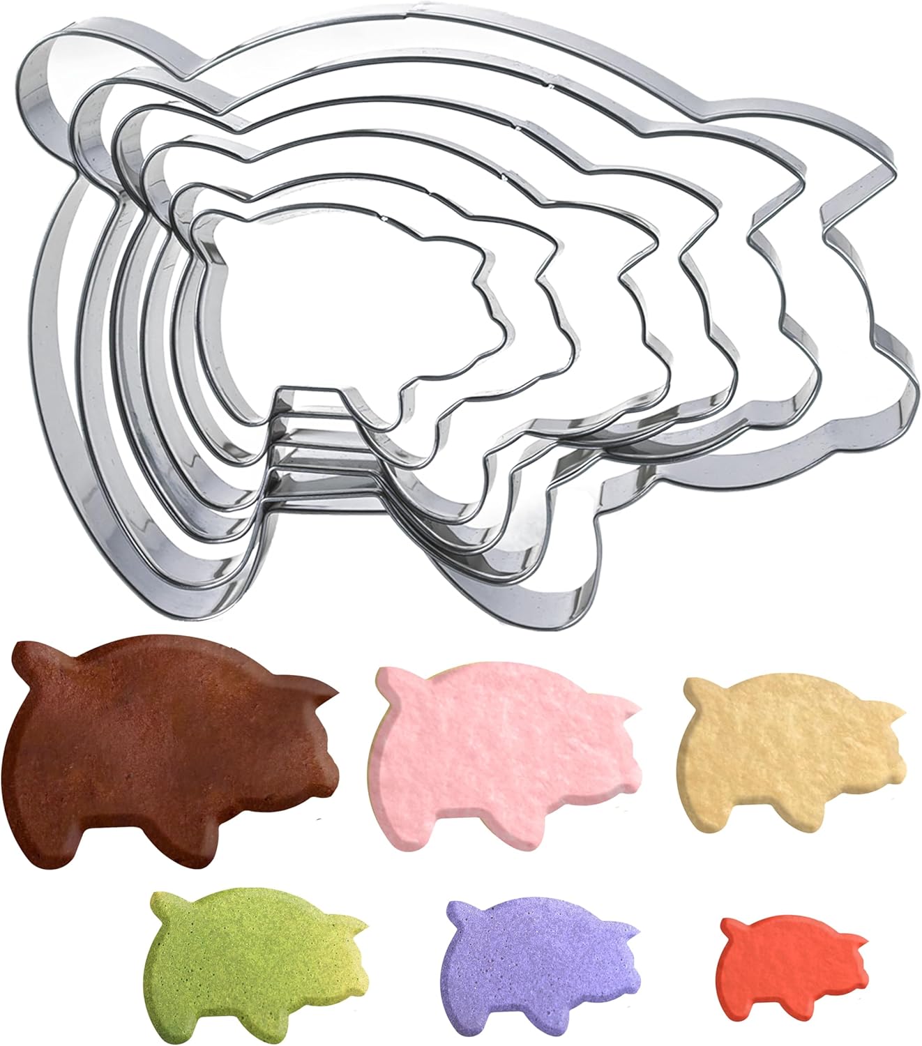 Cieloglim 6PCS Pig Cookie Cutters for Mexican Concha Bread