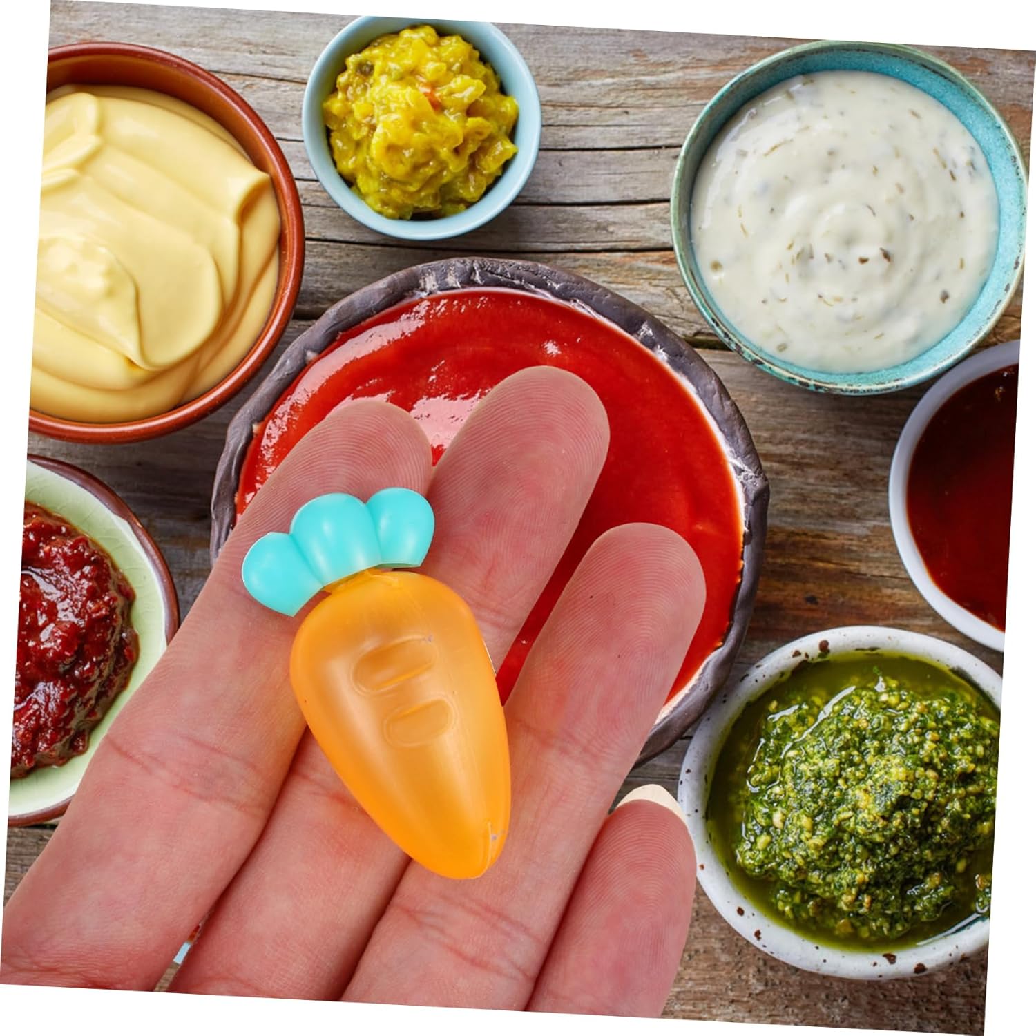 Set of 6 Mini Condiment Squeeze Bottles for Picnic and Travel