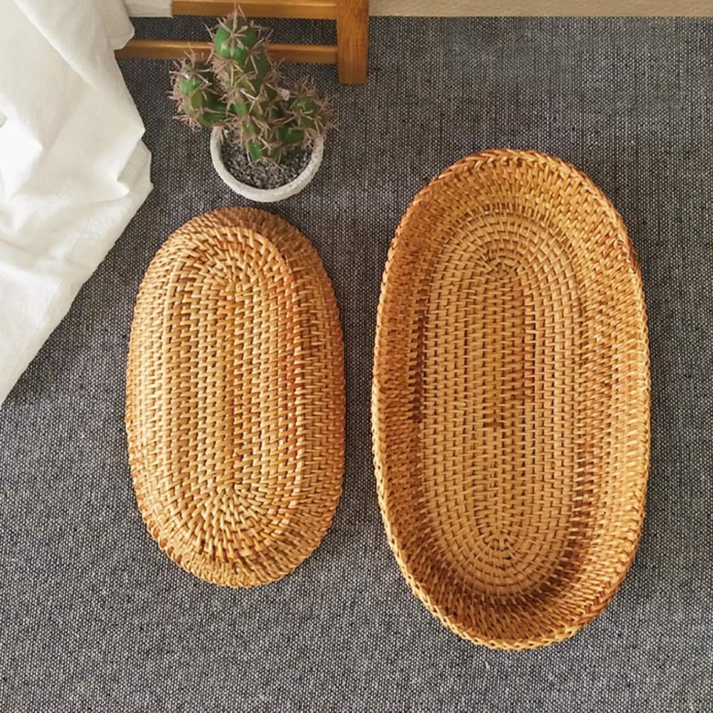 i-lan Handwoven Bread Serving Basket Set Natural Brown