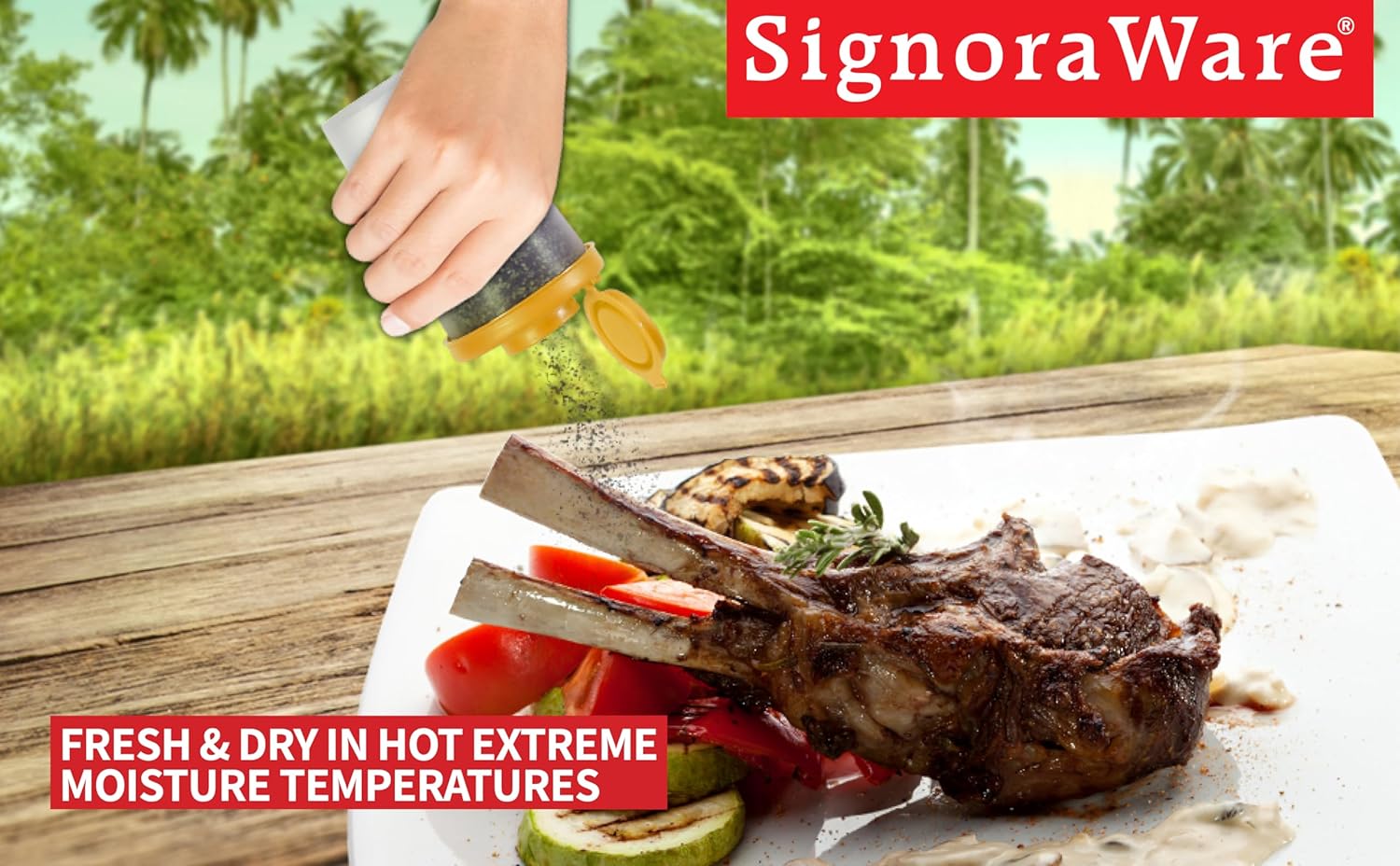 SIGNORAWARE Salt Pepper Shakers Set of 2 Airtight Dispenser