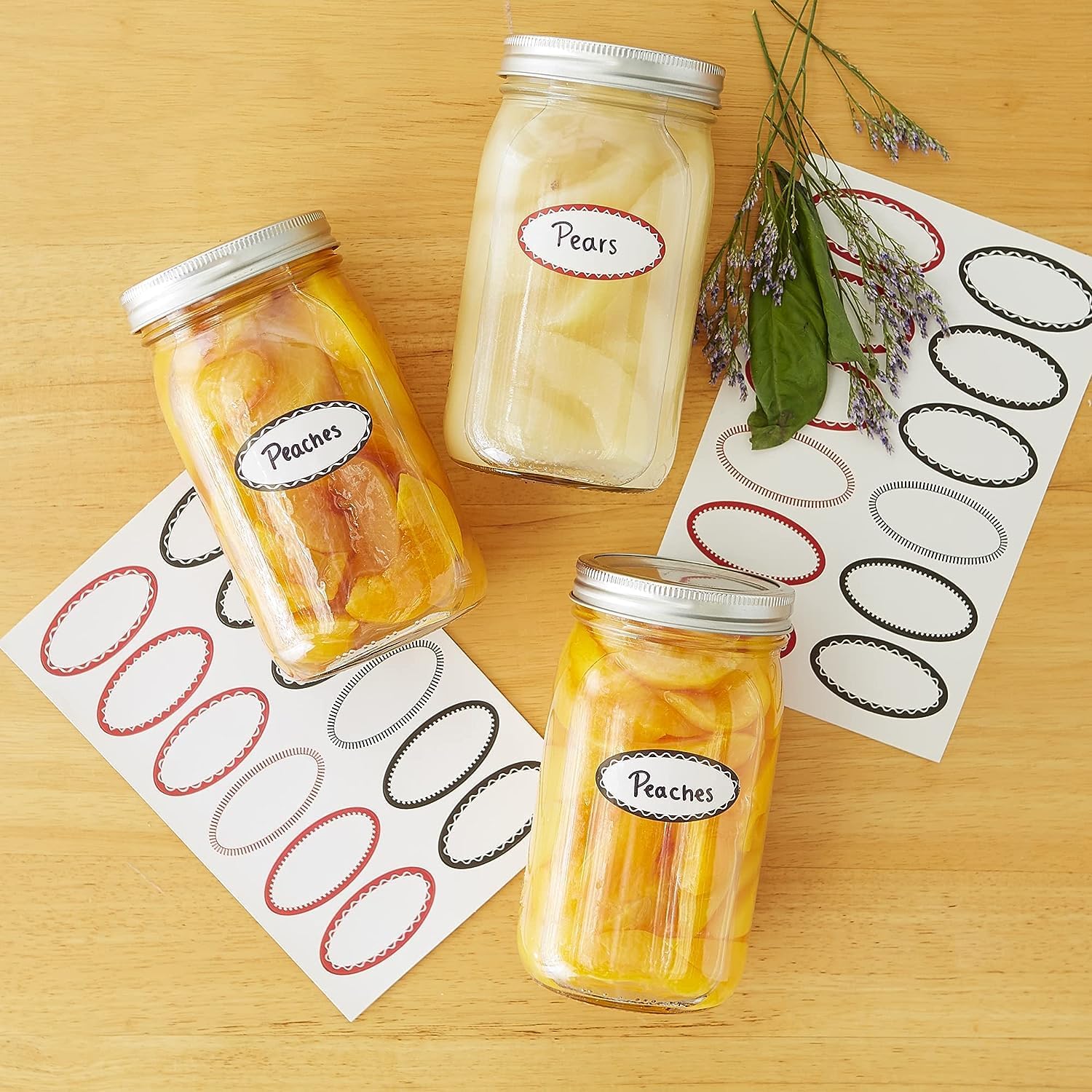 RSVP Oval Canning Jelly Jar Labels 48 Count 1