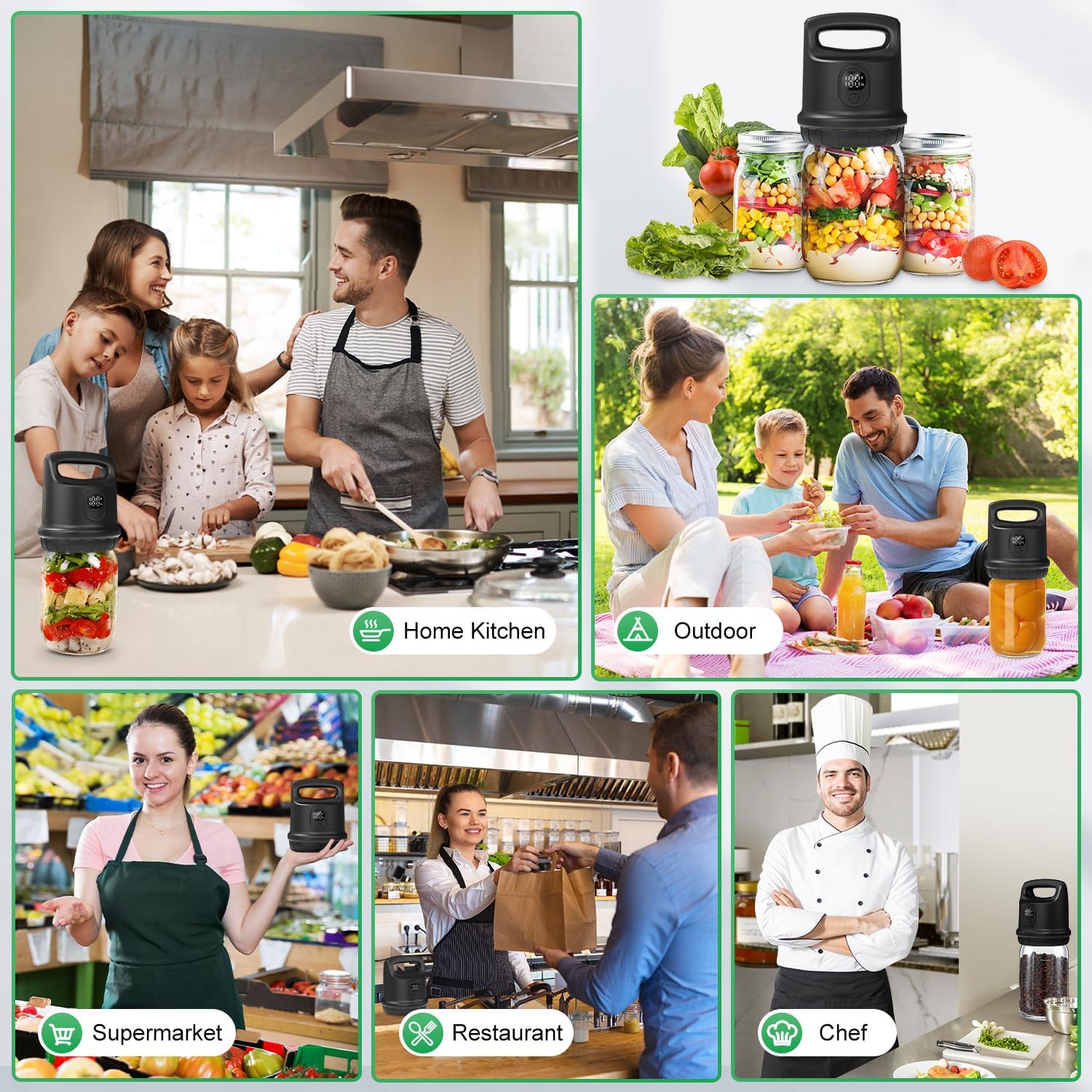 Miisekmy Electric Mason Jar Vacuum Sealer Kit