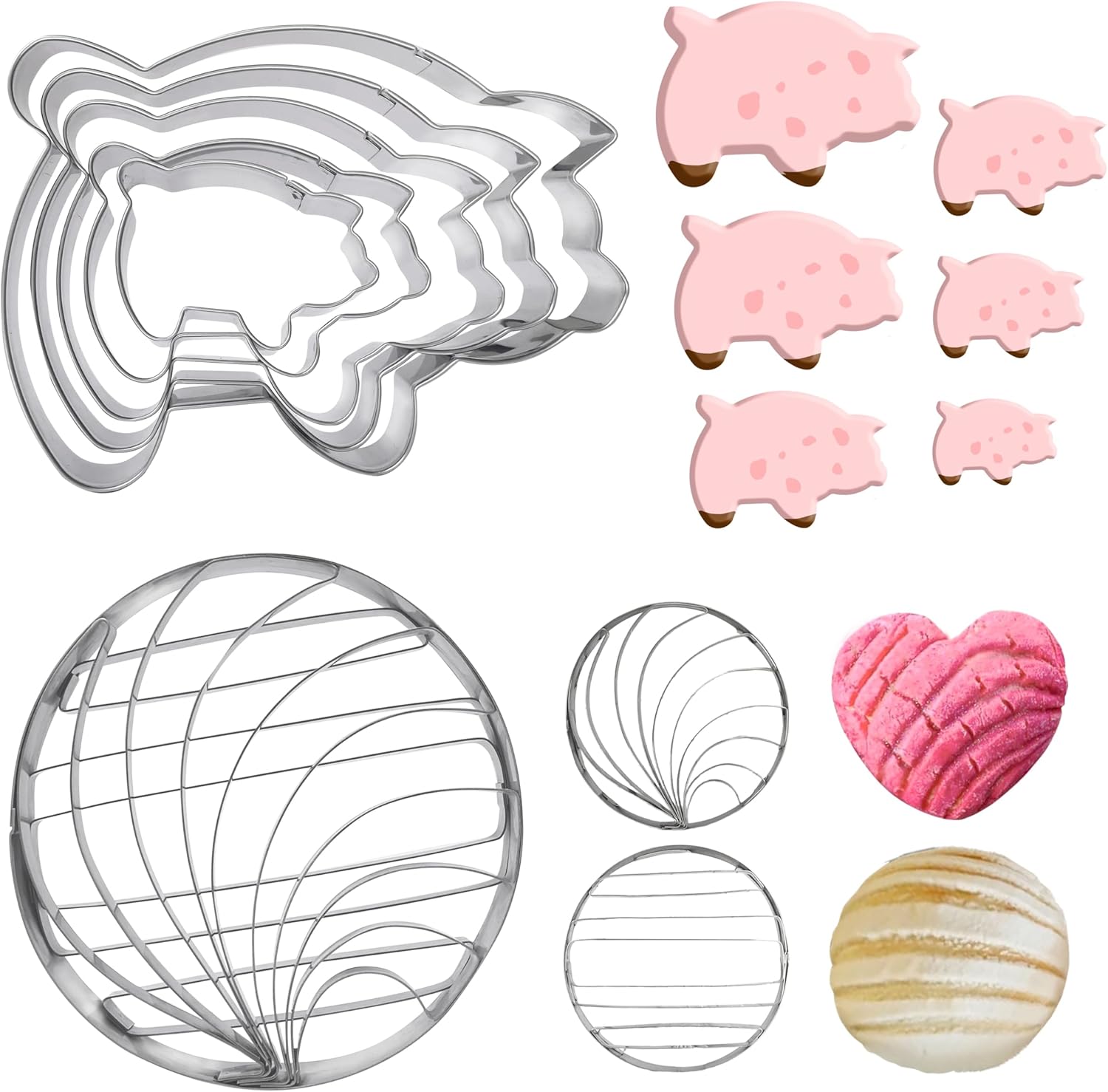 Cieloglim Double-Sided Pig Cookie Cutter Set 1