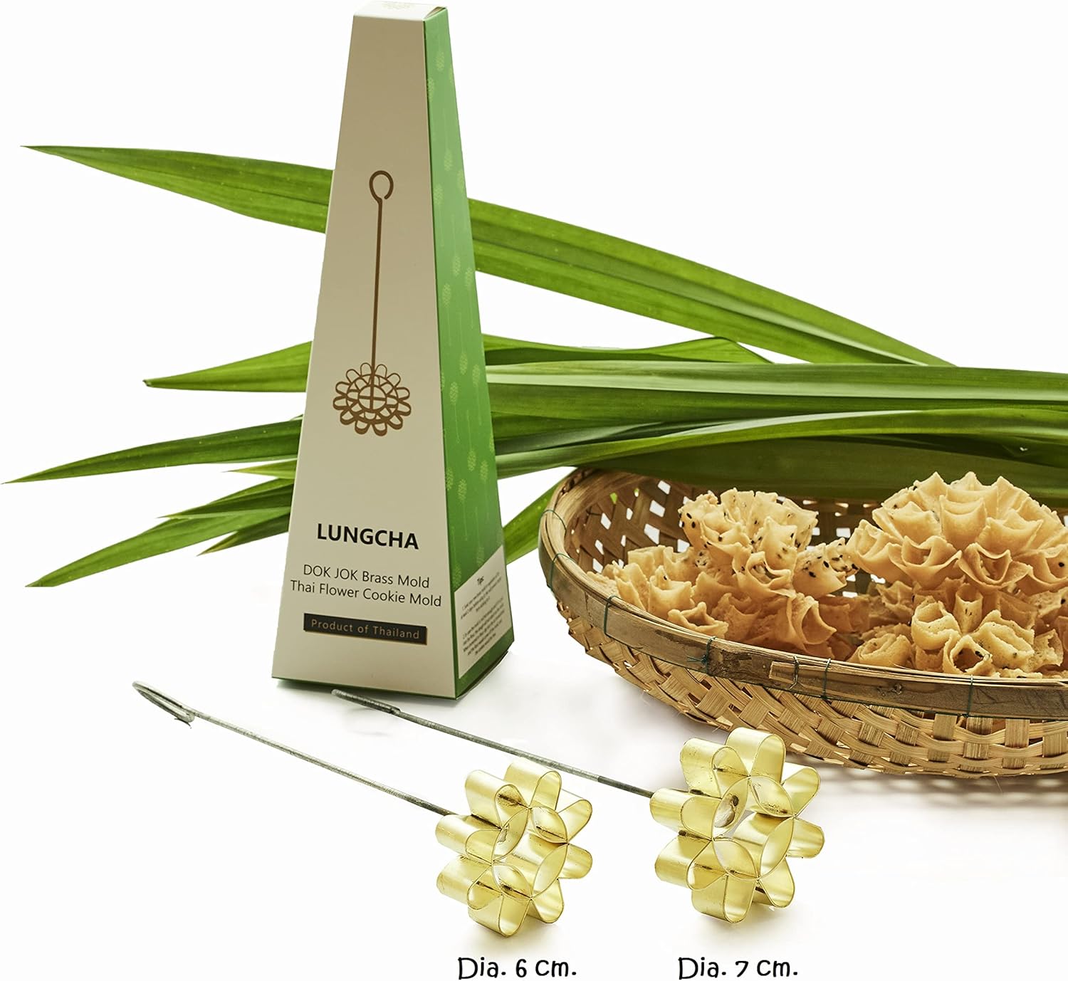Lungcha DOK JOK Brass Flower Cookie Mold 6cm