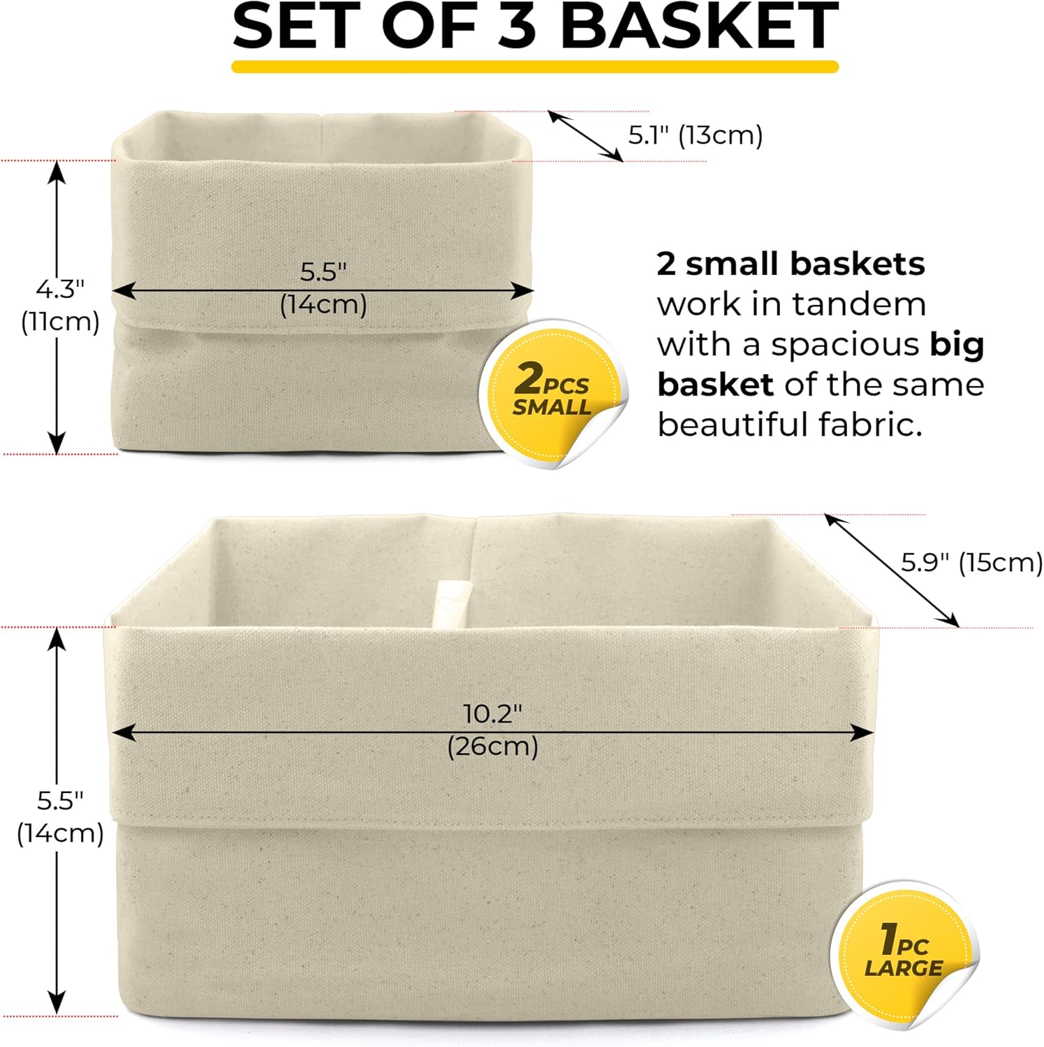 SWEETYOU Bread Serving Basket Set of 3