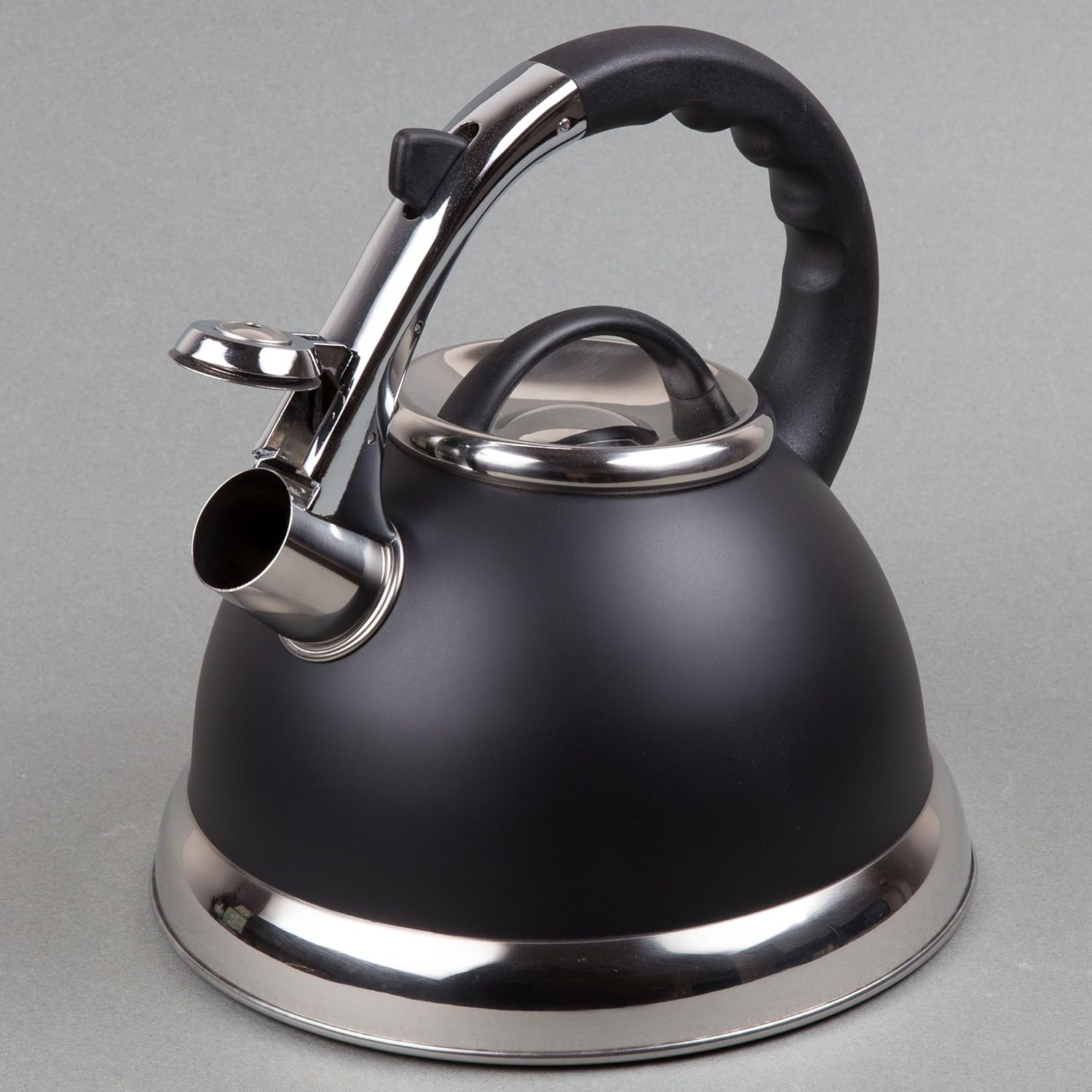 Creative Home Camille 3-Quart Whistling Tea Kettle Opaque Black