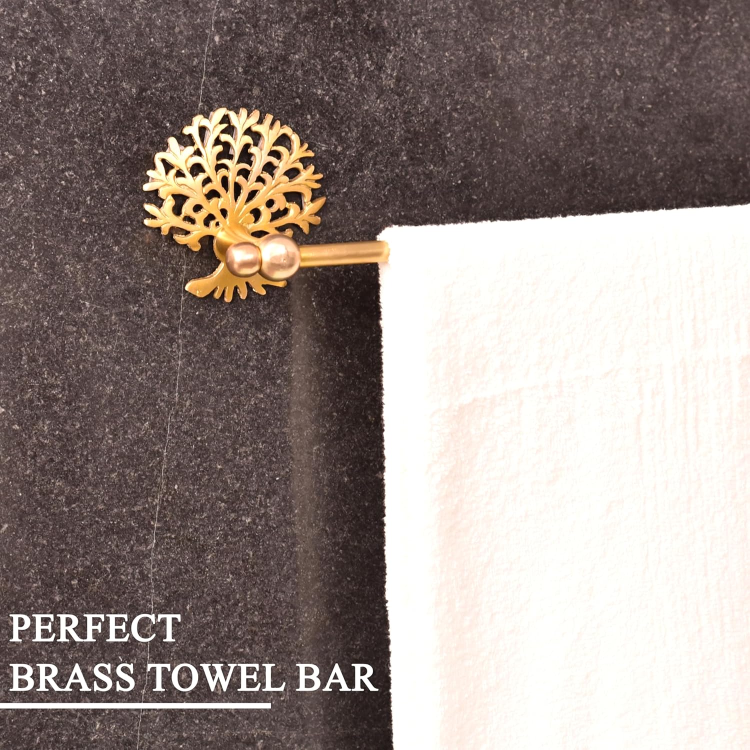 IndianShelf Brass Tree Towel Bar Bathroom Decor