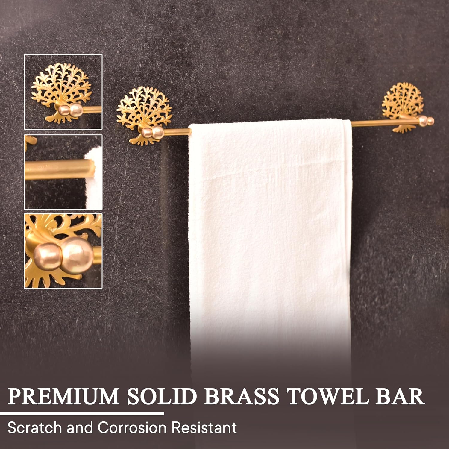 IndianShelf Brass Tree Towel Bar Bathroom Decor