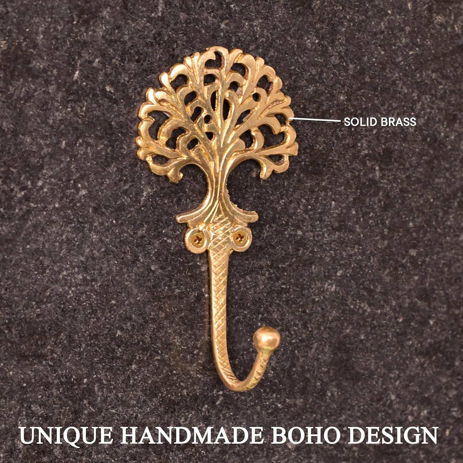 IndianShelf Gold Wall Hooks Boho Decorative Brass Hooks
