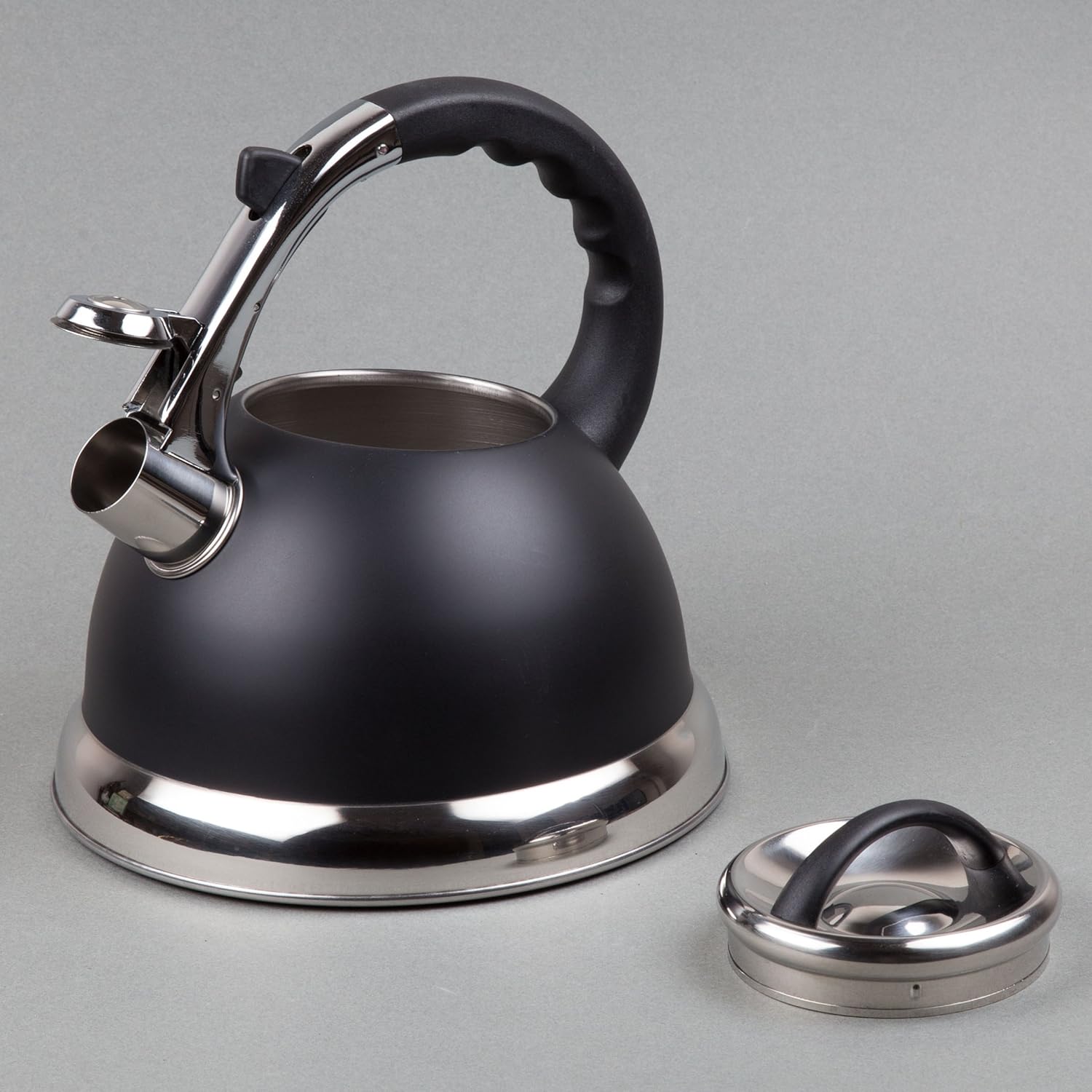 Creative Home Camille 3-Quart Whistling Tea Kettle Opaque Black