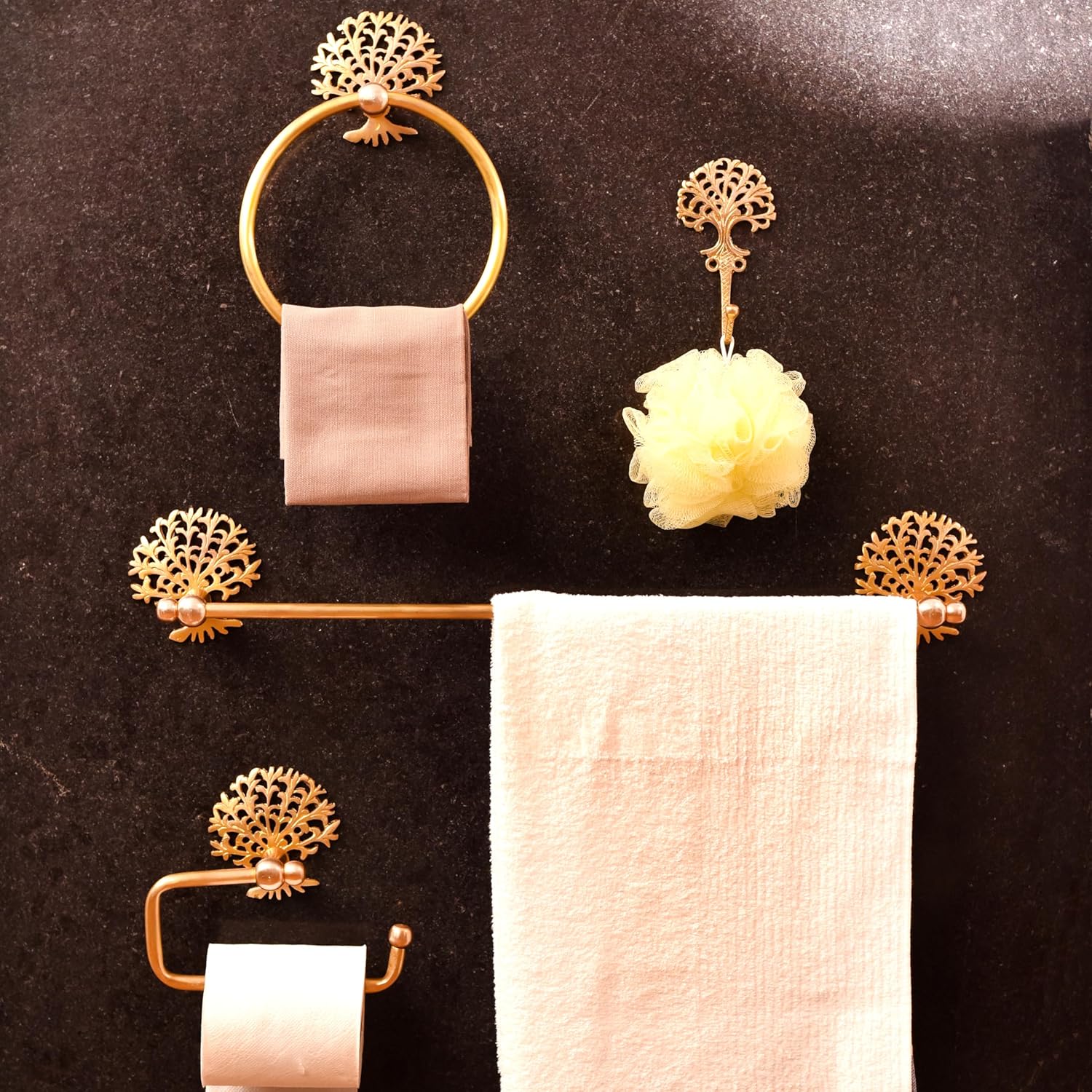 IndianShelf Brass Tree Towel Bar Bathroom Decor